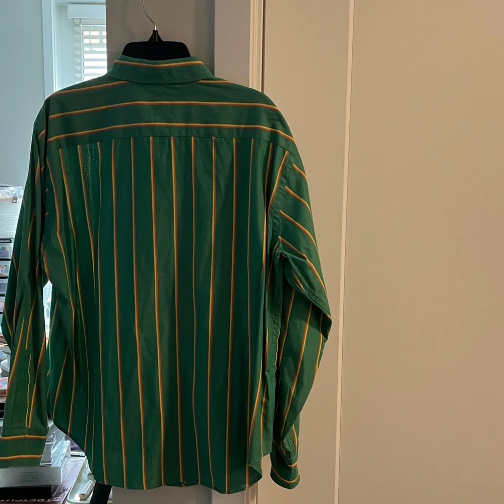 Gorgeous, Ralph Lauren Vtg Cotton, EUC Green,Orange Yellow Shirt 4 Heart Chakra. - Picture 5 of 6